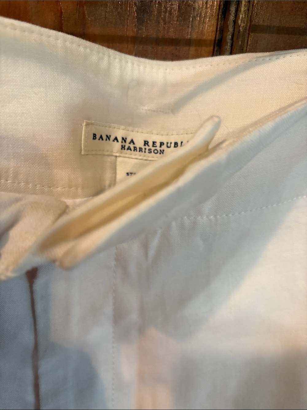 Banana Republic Cream Straight-Leg Dress Pants Linen Lined with Double Button 10 - Picture 3 of 8
